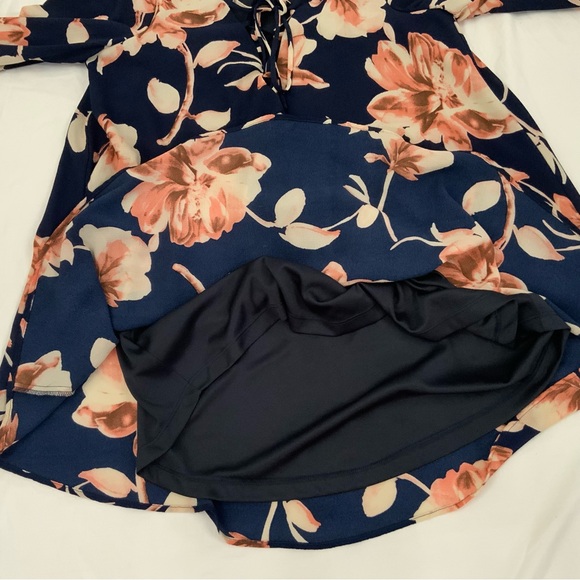 Show Me Your Mumu Sz Small Thunder Bird Dress Floral Mini Navy Blue Pink Lined - Picture 10 of 14